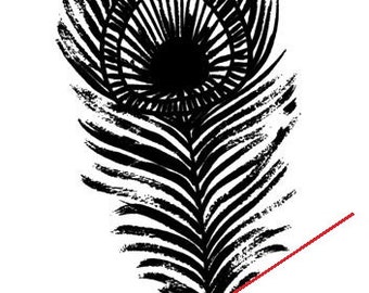 Peacock feather - temporary tattoo