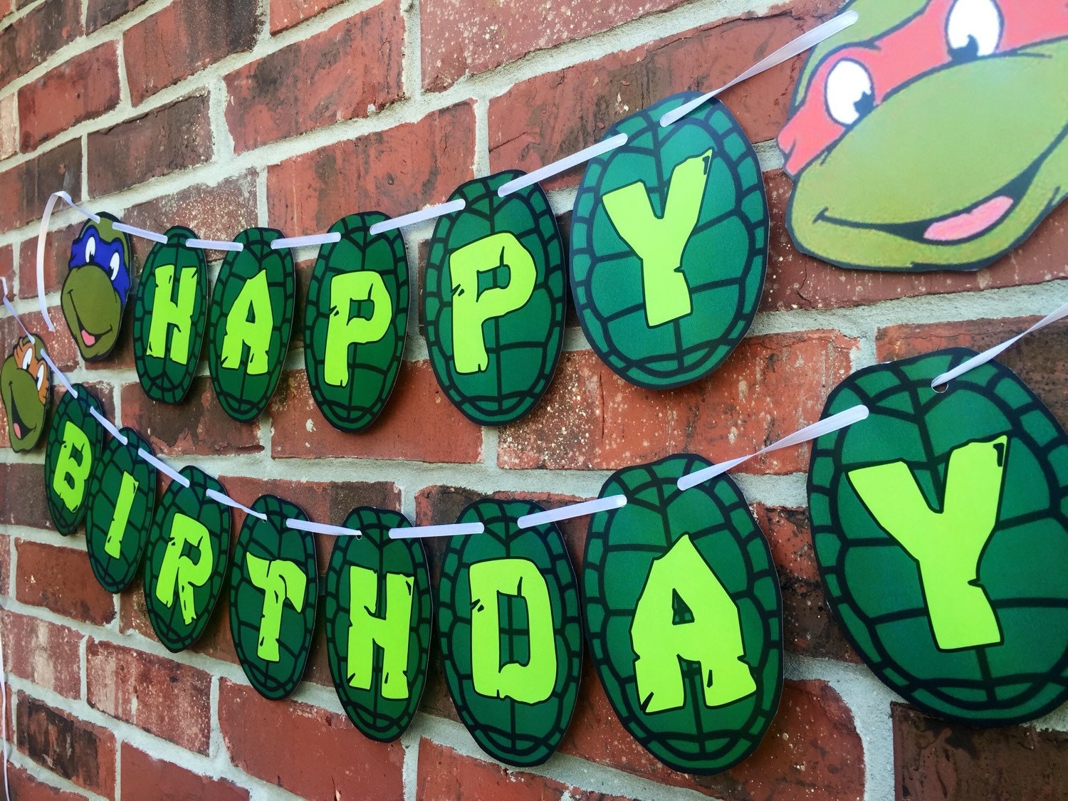 Ninja Turtle Happy Birthday Banner Teenage Mutant Ninja