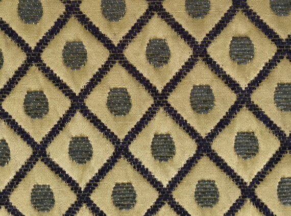 Navy And Cream Upholstery Fabric By The Yard Diamond Dot