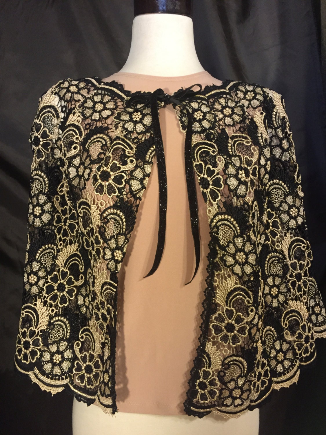 Black and Gold Lace Shawl