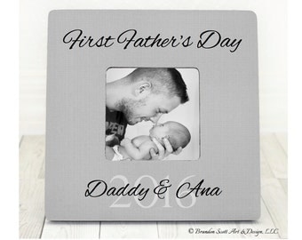 First Father's Day Gift Picture Frame Personalized Gift for New Dad Daddy Happy First Fathers Day Frame for Daddy to be