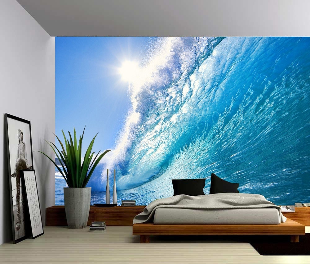 Ocean Wave Large Wall Mural Self adhesive Vinyl Wallpaper 