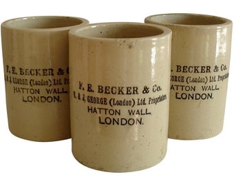 Rare F. E. Becker Antique English Ironstone Jars