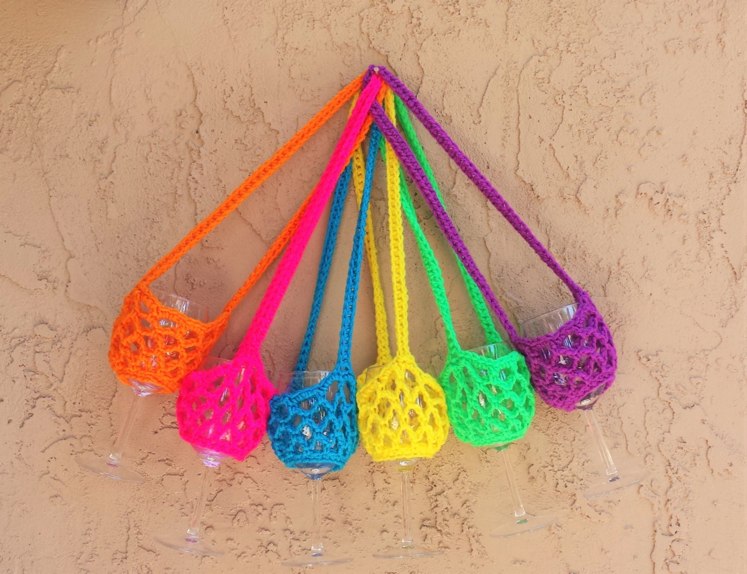 Wine Glass Holder Crochet Wine Glass Holder Necklace