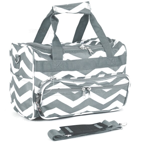 Small Gray Duffle Bag Chevron Gray Duffle Bag by ShopSimpleJoy