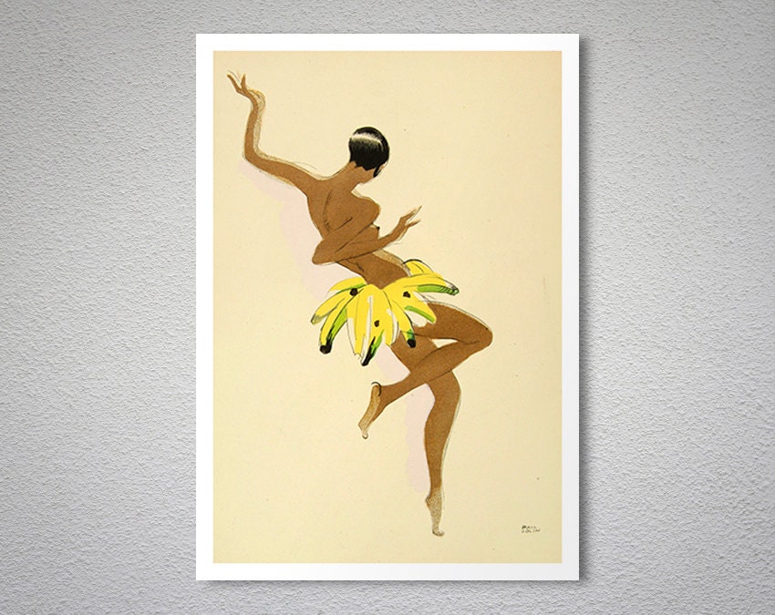 Josephine Baker Banana Skirt Vintage Entertainment Poster