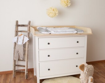 XXL Natural wood! Changer, Changing table top, for IKEA Hemnes drawer