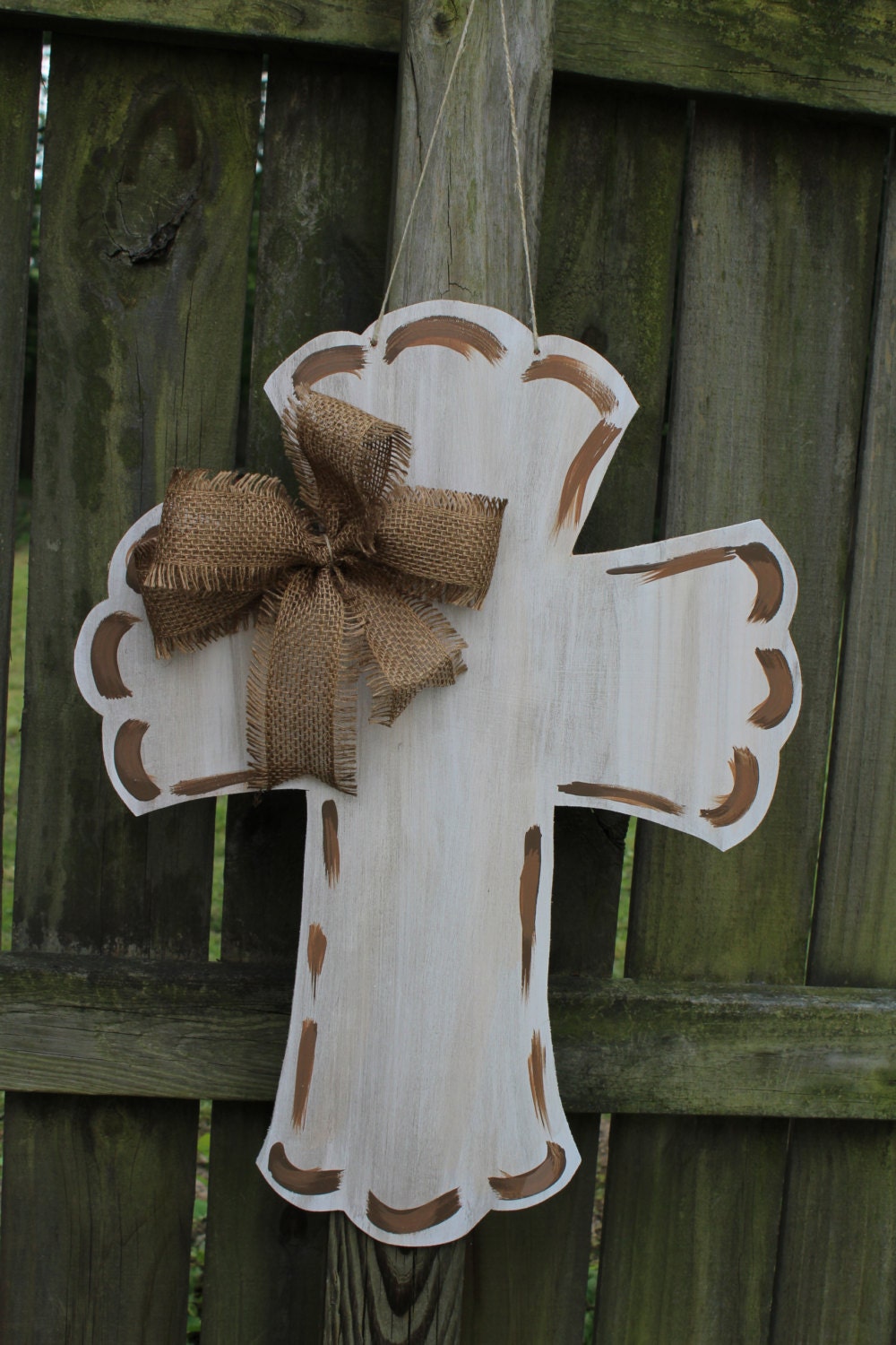 Distressed Wooden Cross Door Hanger