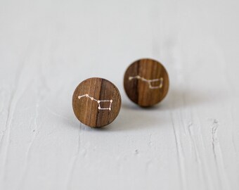 Constellation earrings / Ursa Major / Big dipper earrings / Wood earrings / Handmade earrings / Earrings for woman /Earrings for bridesmaids