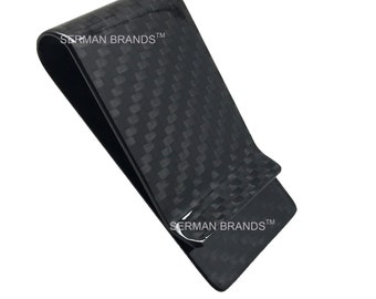 Carbon Fiber Money Clip - 3K Weave - Front Pocket Minimalist Strong and Lightweight Wallet Black Glossy
