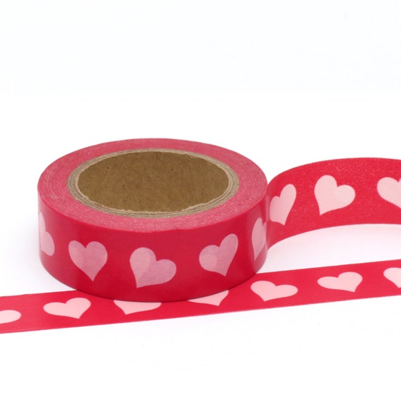 Washi Tape Red Hearts Valentines 10m