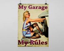 Popular items for garage pin up girl on Etsy