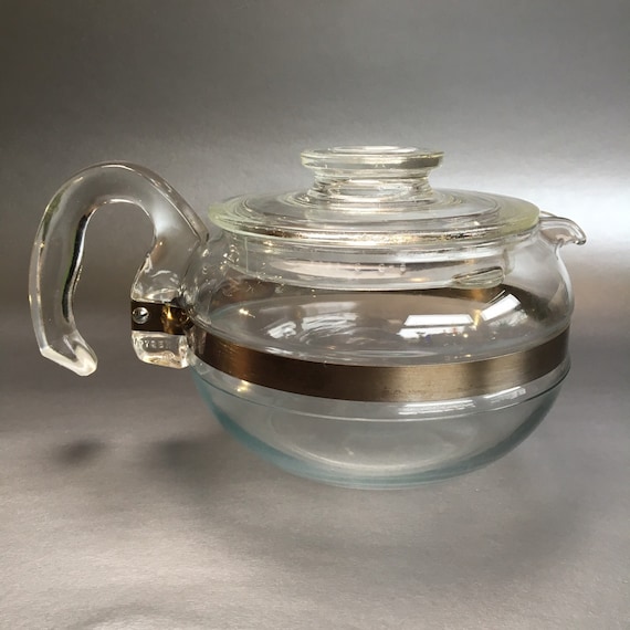 Vintage Pyrex Tea Coffee Pot Clear Glass by Beautalicious on Etsy