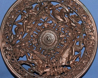 Vintage Ornate Metal Decorative Plate