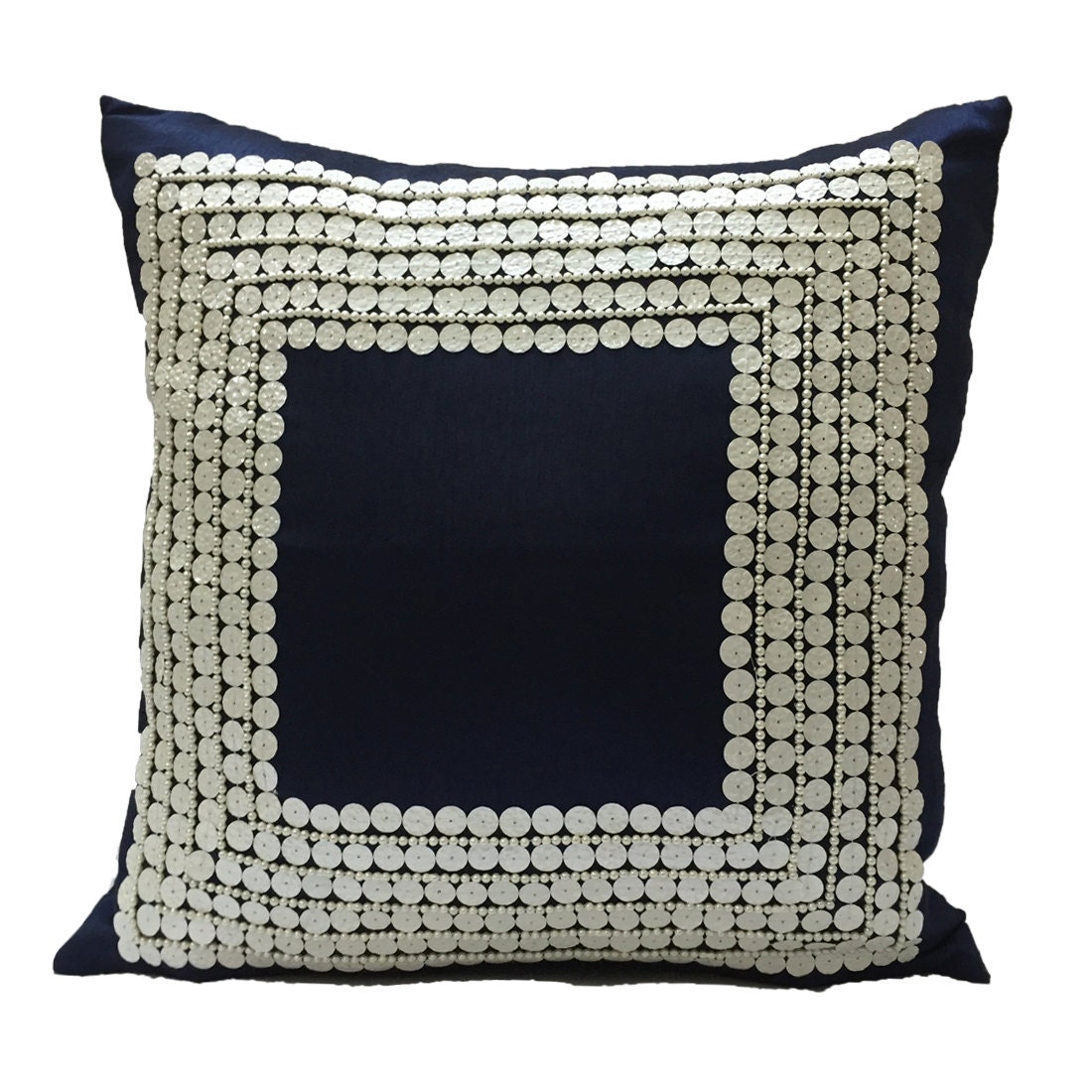 Decorative Throw Pillow Covers Dark Blue by TheWhitePetalsDecor
