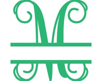 Split Vine Monogram Font SVG / DXF Cutting File, Silhouette Files, Cricut Fonts, Cricut Monogram Fonts