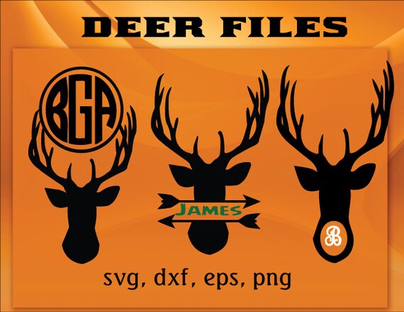 Download DEER Split and Monogram Files ... svg dxf png esp 12