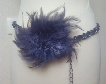 Belt metal chain and leatherette, loop pen