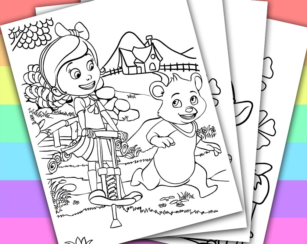 Goldie & Bear Animation Movies 4 Coloring Pages by PetiteMonkey