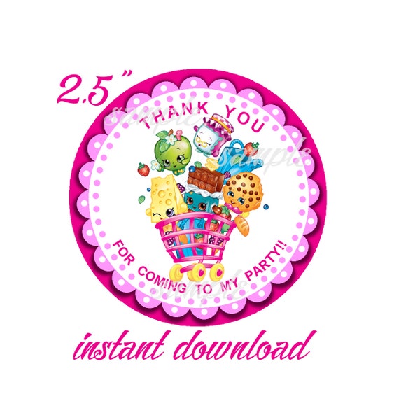 Shopkins Thank You TagsShopkins Thank You By MyCuteParty On Etsy