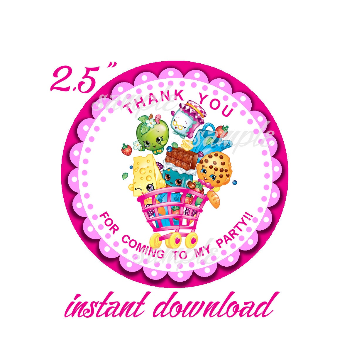 Shopkins Thank You tagsShopkins Thank You by MyCuteParty on Etsy