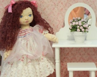 Bibi, Soft Sculpture Doll, Cloth Doll, Handmade Doll