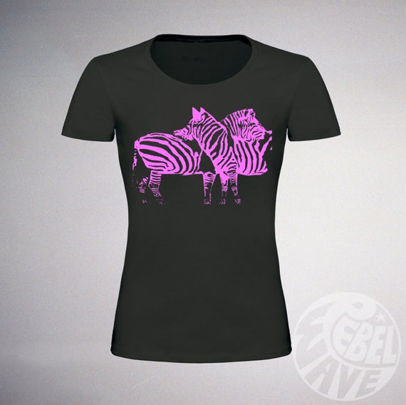 Ladies Zebra Tshirt Pink zebra zebra print Animal shirt