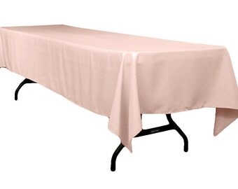 60 x 102 inch Rectangular Blush Tablecloth Polyester | Wedding Tablecloth