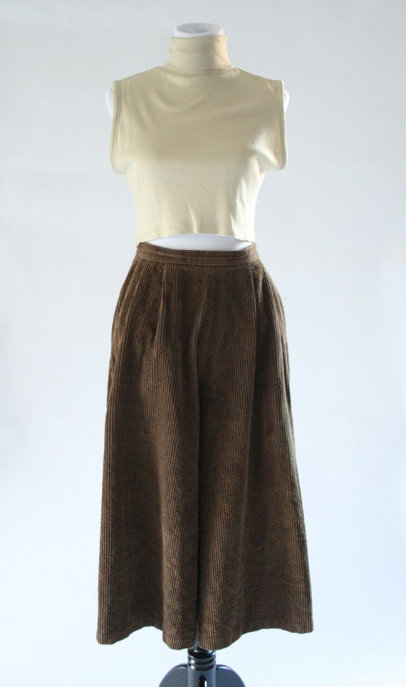 Vintage Brown Corduroy Gaucho/Culotte Pants
