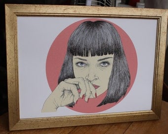Pulp Fiction Art Print Mia Wallace Quentin Tarantino Art Print