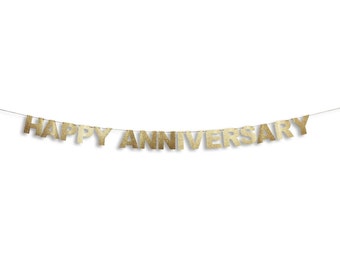 HAPPY ANNIVERSARY Banner, Happy Anniversary Garland, Anniversary Banner, Anniversary Glitter Garland, Anniversary decoration