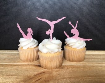 Gymnastics Party, Gymnastics Cupcake toppers, Thin Edible Paper, Cake Decorations, 30, Thin Wafer Paper, Food safe, Series 1, Read Item Deta