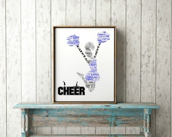 Personalized Cheerleader Gift, Name Print, Custom Word Art, Cheer Coach Gift, Cheer Mom, Cheer Gift Idea, Cheerleading Decor, Wall Art Print