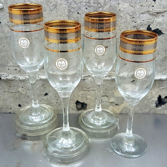 Vintage Turkish Crystal Clear Crystal Glassware Champagne/Wine