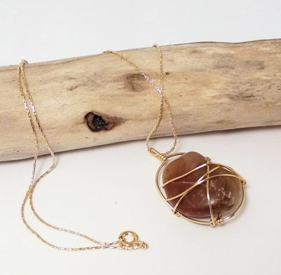 Stunning Michigan Quartz Necklace 14k Gold Necklace by JujusNature