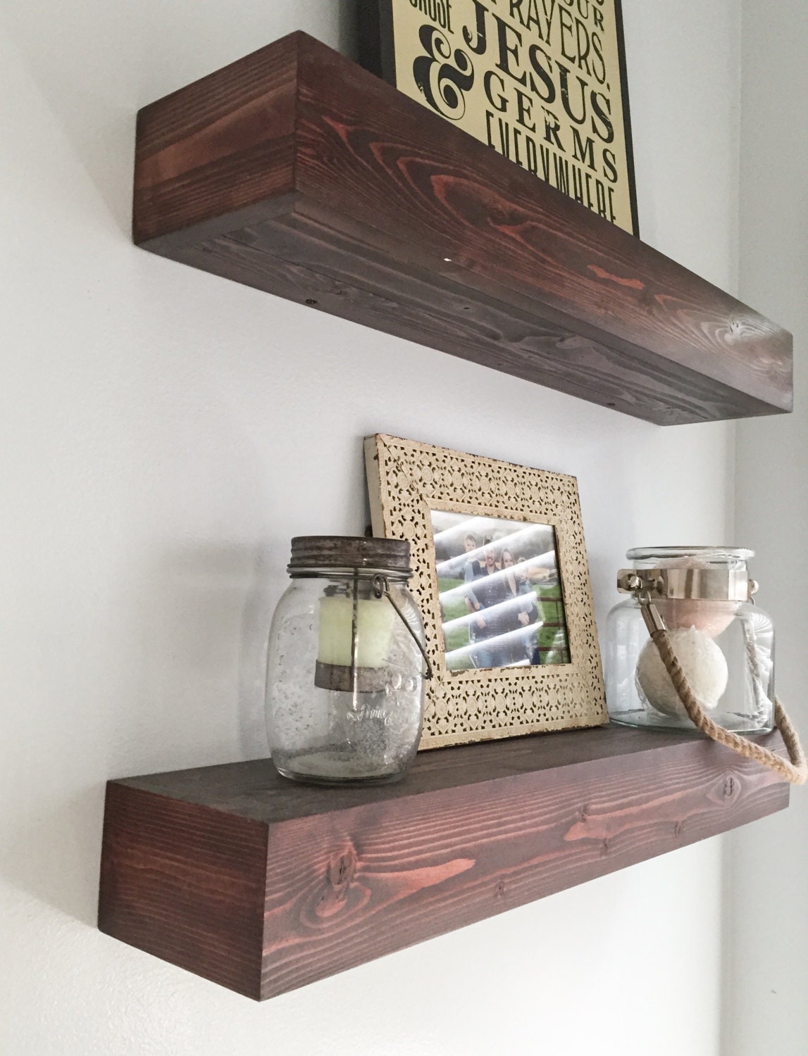 Farmhouse Wood Floating Shelves Floating Shelf Rustic Home