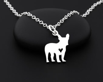 French Bulldog Necklace, French Bulldog Jewelry, Frenchie, French Bulldog Gifts, Sterling Silver, French Bulldog Charm, Dog Lover, Dog Owner