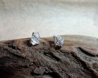 Wire wrapped Herkimer Diamond Stud Earings
