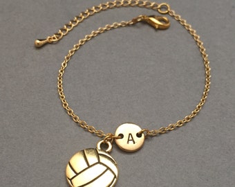Volleyball charm bracelet, volleyball charm, adjustable bracelet, sports, personalized bracelet, initial bracelet, monogram