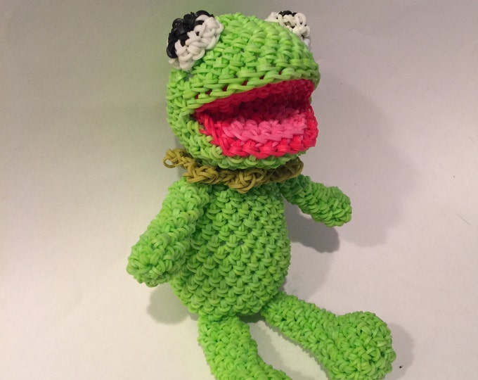 Kermit the Frog Rubber Band Figure, Rainbow Loom Loomigurumi, Rainbow Loom Disney