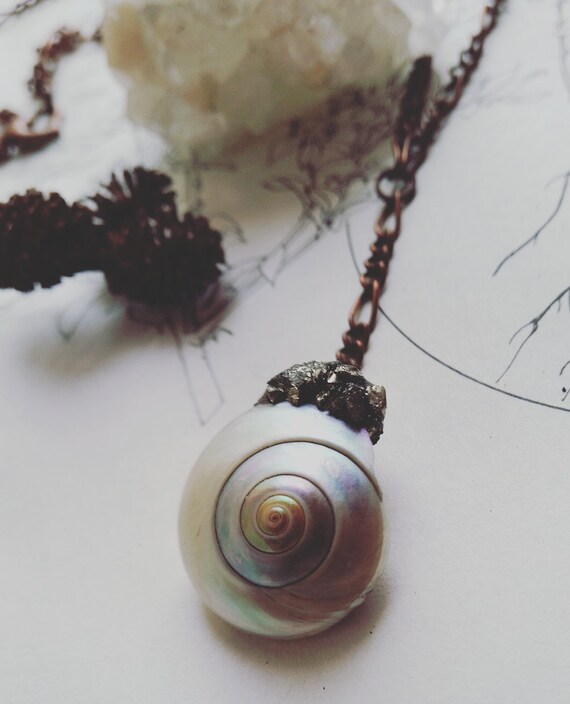 Reserved Rainbow sea snail shell necklace by BleumoonCreations