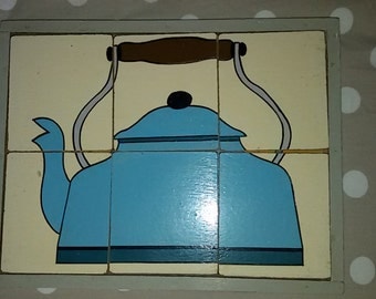 French Vintage 50's-60's Puzzle bois bouilloire ancienne / Wood puzzle old kettle