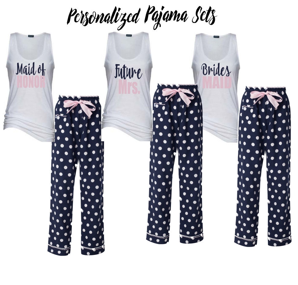 5 Sets of Personalized Pajamas Monogrammed PajamasSorority