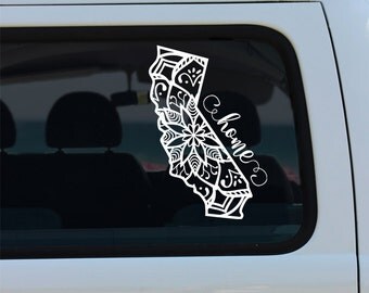 California State Mandala Vinyl Decal Sticker - Car Decal - Mandala Decal - California Mandala - State Car Decal - Mandala - California Decal