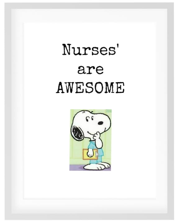 Items similar to Snoopy Art, Snoopy Nurser, Snoopy Hospital Art, Nurse
