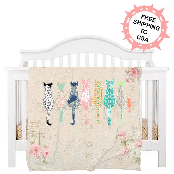 nursery beddingcat bedroom decorcat by OzscapeHomeDecor on Etsy