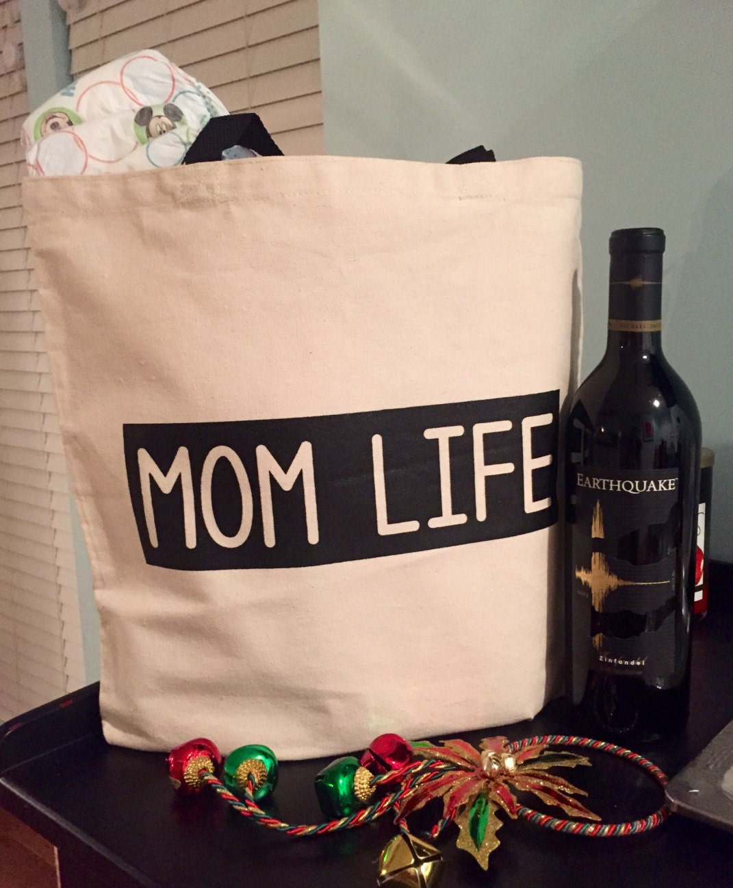 Tote Bag Mom Life tote organic cotton canvas tote bag