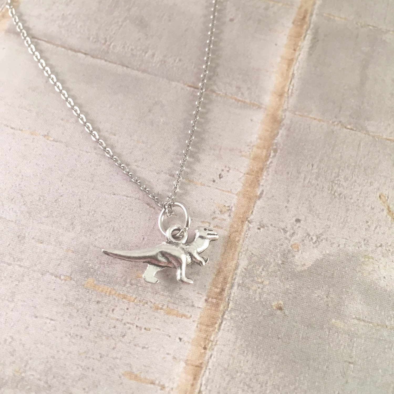 Dinosaur necklace charm necklace small tyrannosaurus