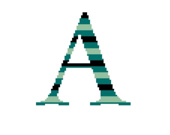 BEGINNERS // Initial Cross Stitch Pattern // PDF File // Stripes // All letters available