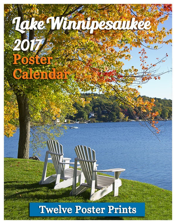 2017 Lake Winnipesaukee Poster Calendar and 11x14 Format Frame